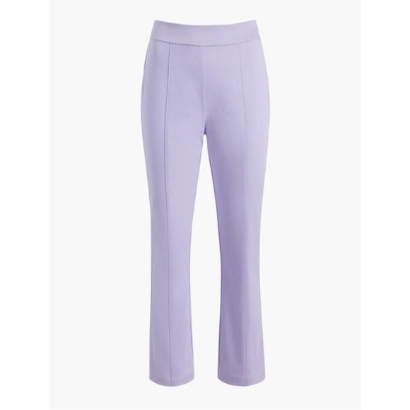 Hill House The Claire Pants Lavender Mid Rise Stretch Cotton Ankle Size Large - Picture 1 of 6